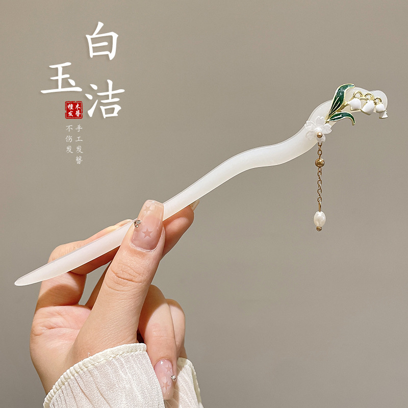 新しい中国風の古代スタイルのヘアピン、ハイエンドのシンプルでモダンな木製ヘアピン、新鮮な気質、漢服のチャイナドレスのヘアピン、女性用|undefined