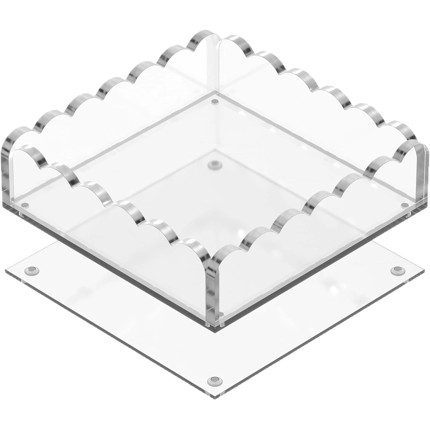 Cross-border Scalloped Acrylic Tray Transparent Scalloped Acrylic Tray Photo Frame Magnetic Photo Frame Pallet