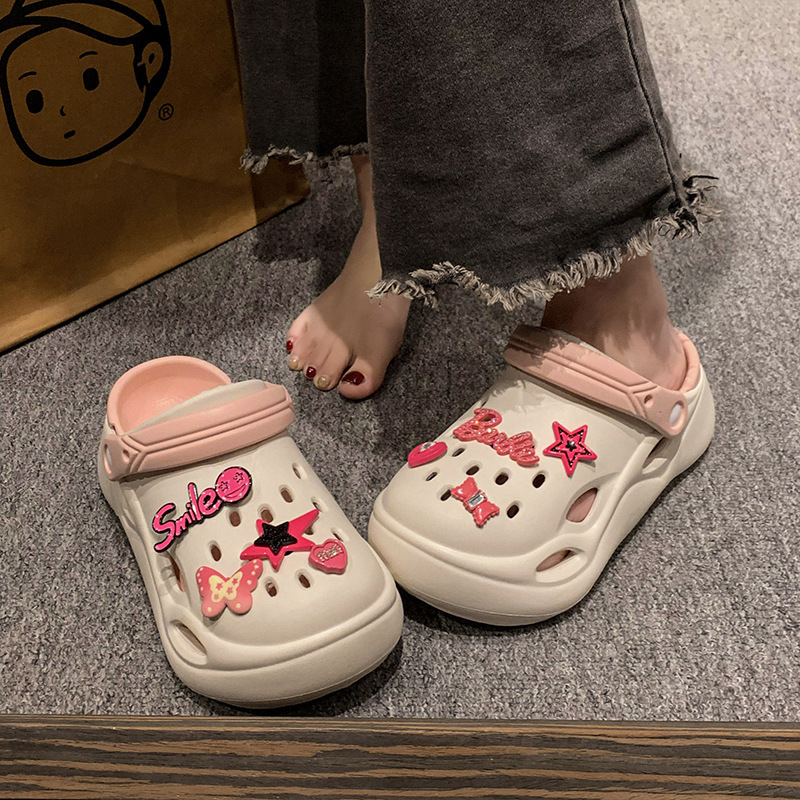 Women's hole shoes summer New thick-soled soft popular accessories diy casual comfortable wear-resistant sandals