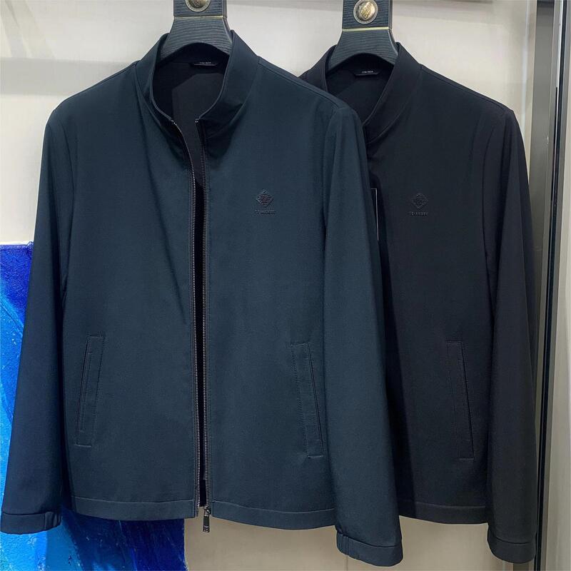 Old Cadre Coat Spring Clothes Middle-aged and Old Men's Business Administration Jacket 2024 New Style Vertical Collar Dad Clothes Work Clothes