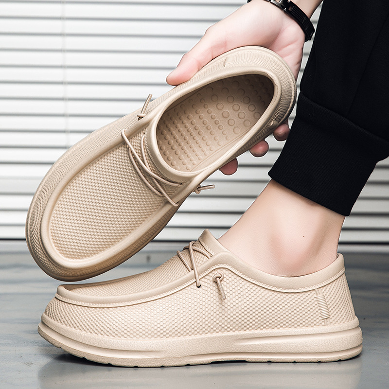 Nuevos zapatos de chef para hombres, zapatos de trabajo casuales antideslizantes e impermeables de gran tamaño, sandalias de un pie de moda deportiva al aire libre para hombres