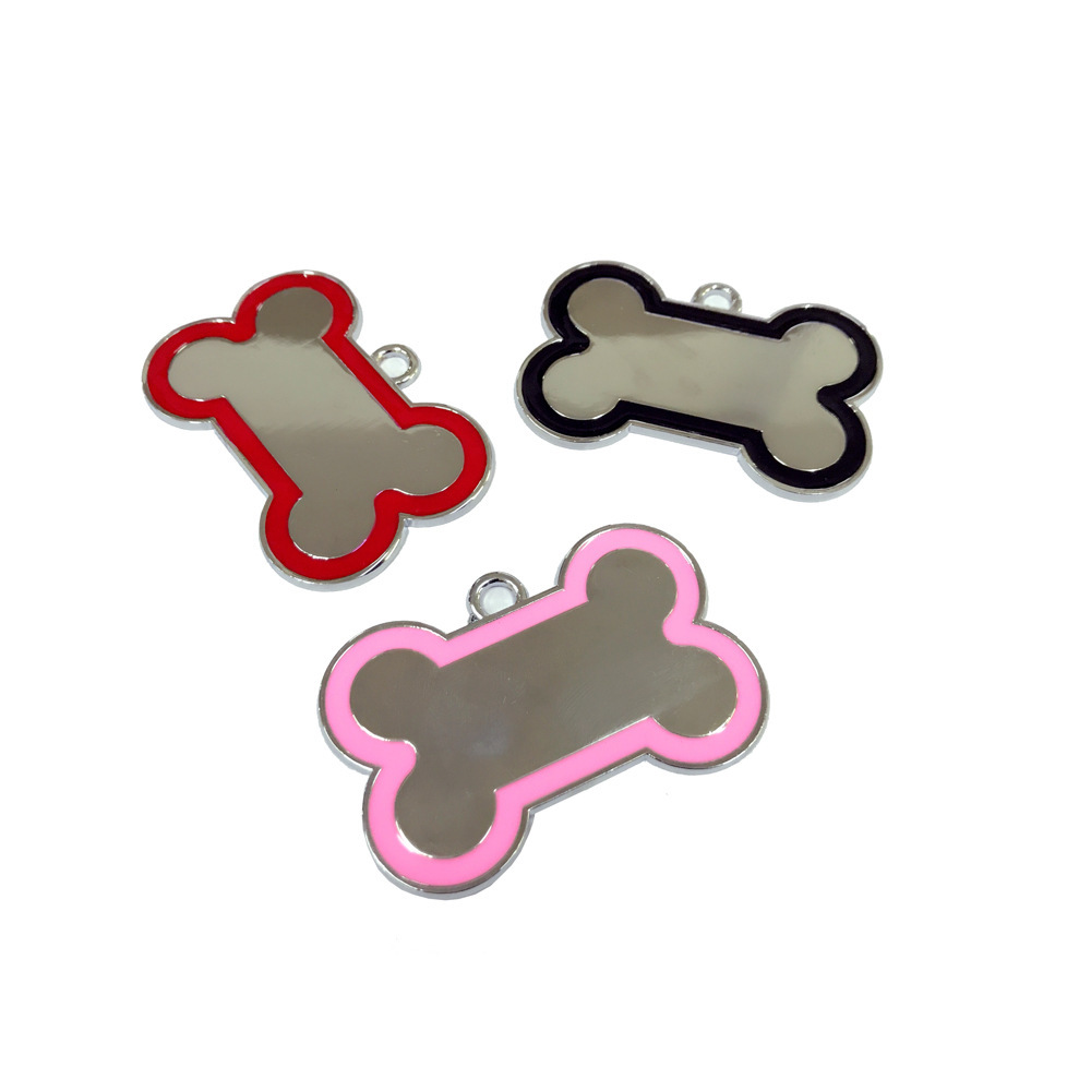 Venta caliente perro de hueso de perro Etiqueta de aleación de zinc PET COLLAR COLGANTE accesorios láser logo regalos promocionales