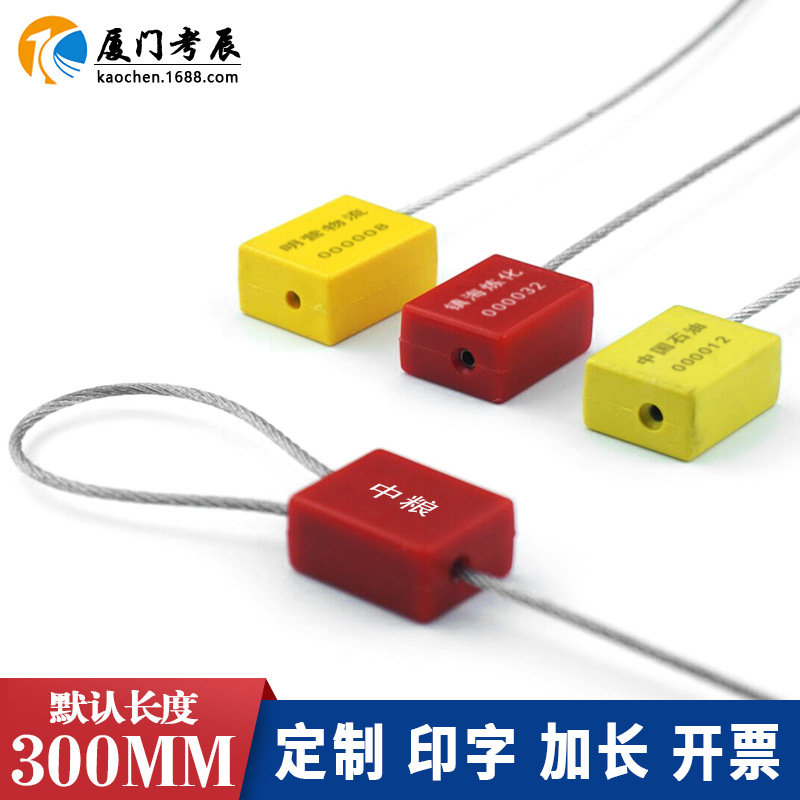 一次性钢丝封条物流锁签二维码防盗扎带油罐车封签煤运钢丝铅封扣