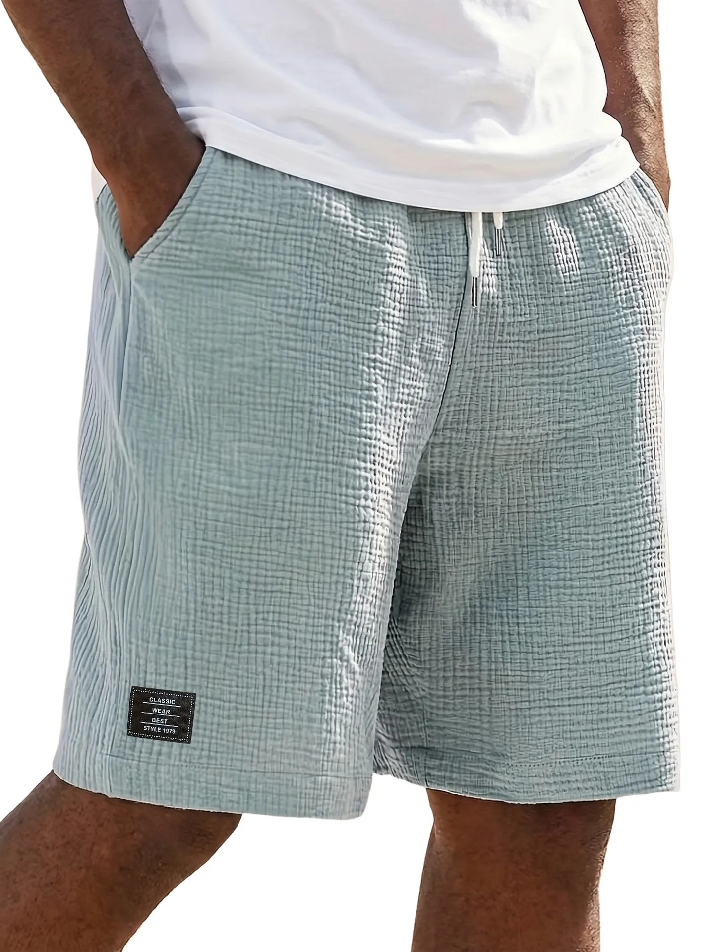 Men's Cotton-Linen Casual Shorts – Loose, Breathable, Knee-Length Summer Shorts