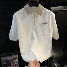 2025夏季新款男士短袖衬衫时尚潮流百搭休闲衬衣宽松帅气上衣