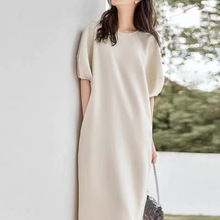 TZ1179复古优雅气质连衣裙夏女装2022年新款轻奢高级感冷淡系长裙