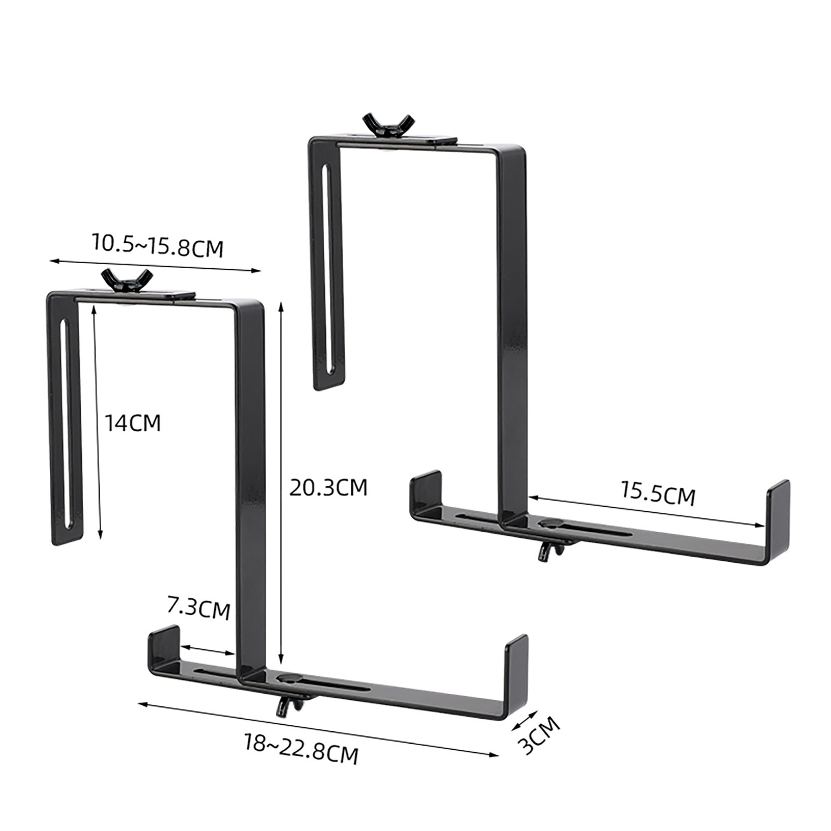 1对装6片栏杆花架批发2-13cm 阳台栏杆花架 金属花盆挂钩护栏花盆