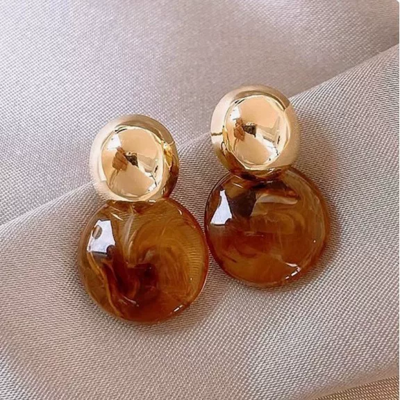 Melard Gradient Round Stud Earrings for Women, New 2024 Hot Trend, Autumn and Winter Earrings, Light Luxury High-End Style, Elegant Earrings