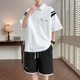 2025 Summer New Casual Sports Two-piece suit Ice Silk Thin Loose Home Light Luxury Business Wear for Men
