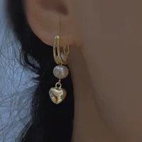 Сердце смотрит на натуральные пресноводные жемчужные серьги женские французские легкие экстравагантные нишевые застежки высокого темперамента