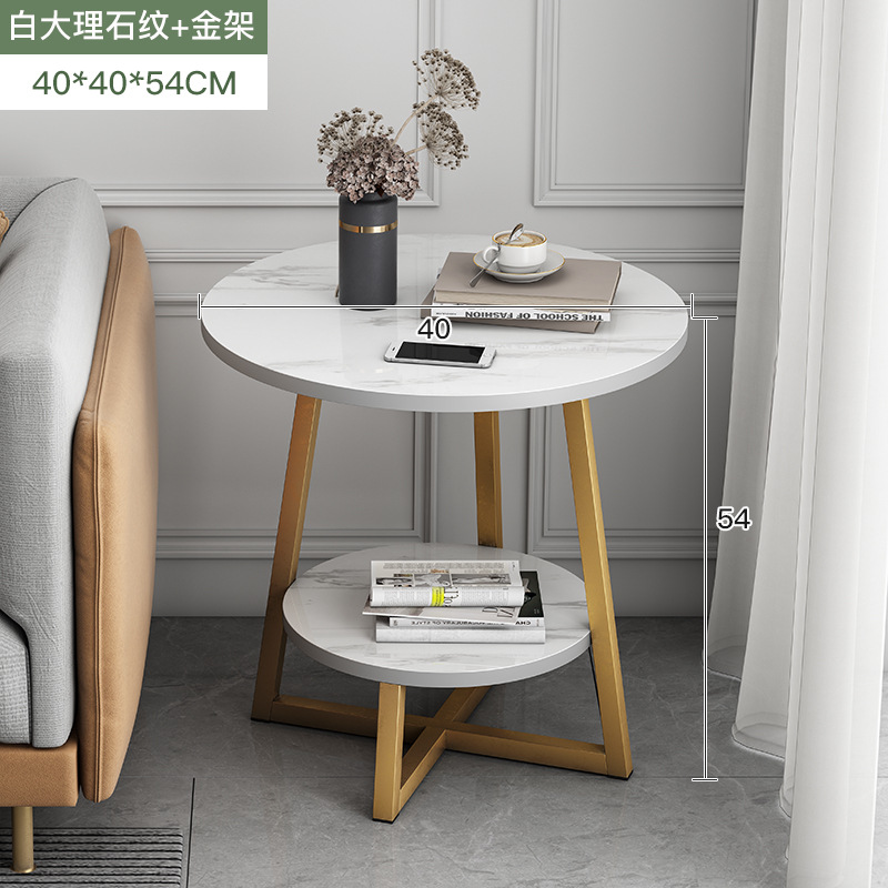 Mesa de café Luz de lujo nórdico combinación moderna simple pequeña mesa de café pequeña mesa redonda simple sala de estar casa pequeño sofá mesa lateral