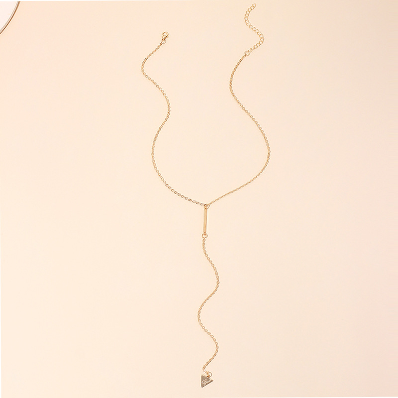 6g Weight Necklace Classification Wedding, Travel Occasion Women'S Gender Gold Color New Geometric Triangle Tassel Necklace 2