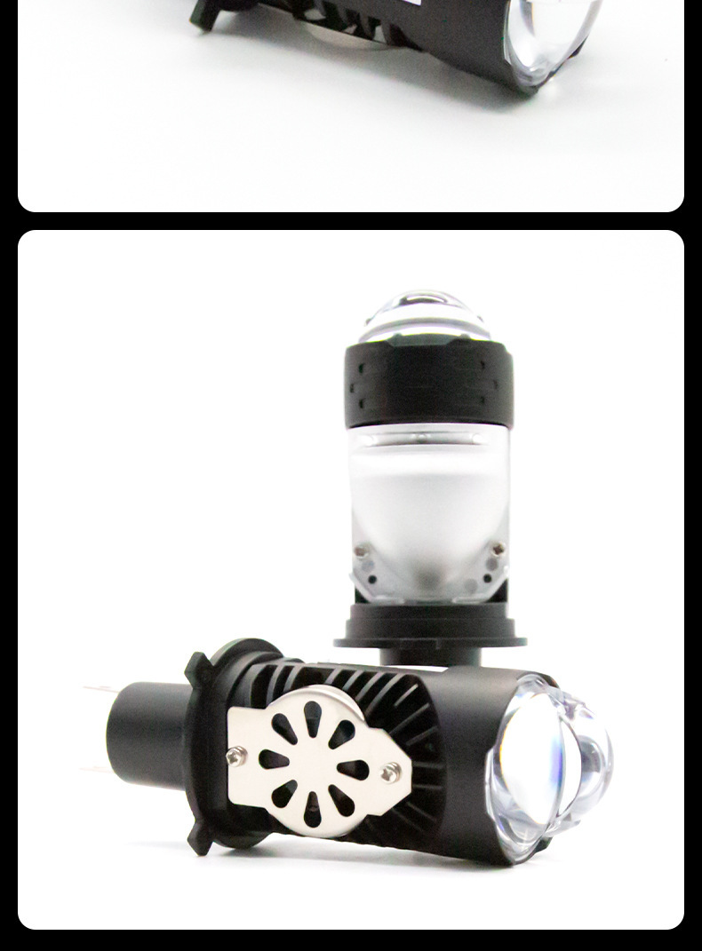 Super Bright Car High-Power Led Lens Headlight H4 Direct Plug-In Fisheye Light Car Motorcycle Auxiliary Spotlight