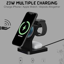 爆款苹果手机磁吸三合一无线充电器支架适用iwatch Iphone12-16