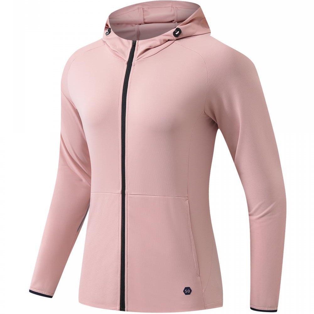 Nueva ropa de protección solar para correr y fitness para mujeres de primavera y verano al aire libre, ropa de piel deportiva con cremallera completa ligera y transpirable de secado rápido