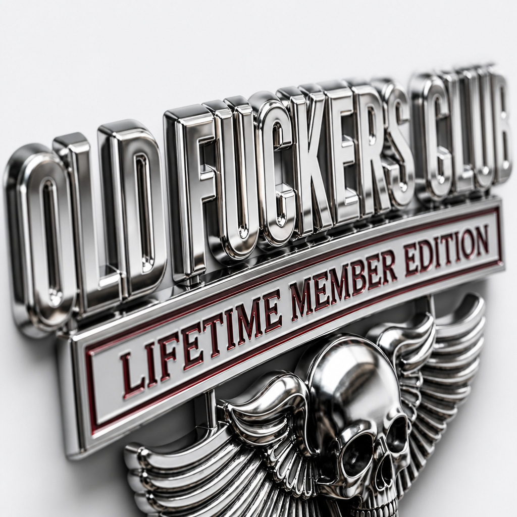 Manufacturer wholesale cross-border new popular product oldfuckersclub skull zinc alloy metal modified car body sticker
