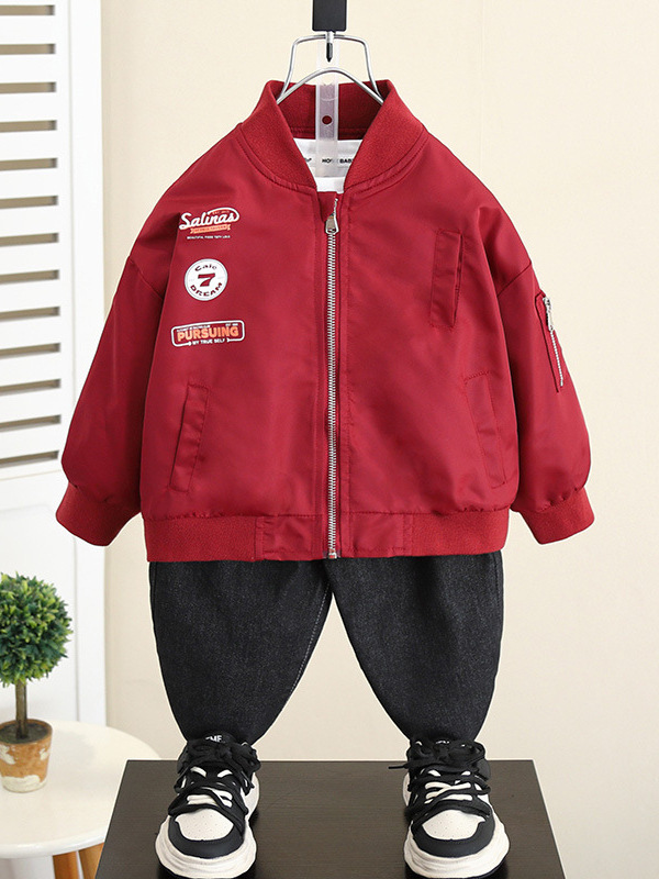 5832 chaqueta de uniforme de béisbol para niños 2025 nueva chaqueta de primavera y otoño para niños, ropa de otoño para bebés de moda