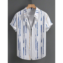 J 43443 Striped Hawaiian men's short sleeve shirt ����������