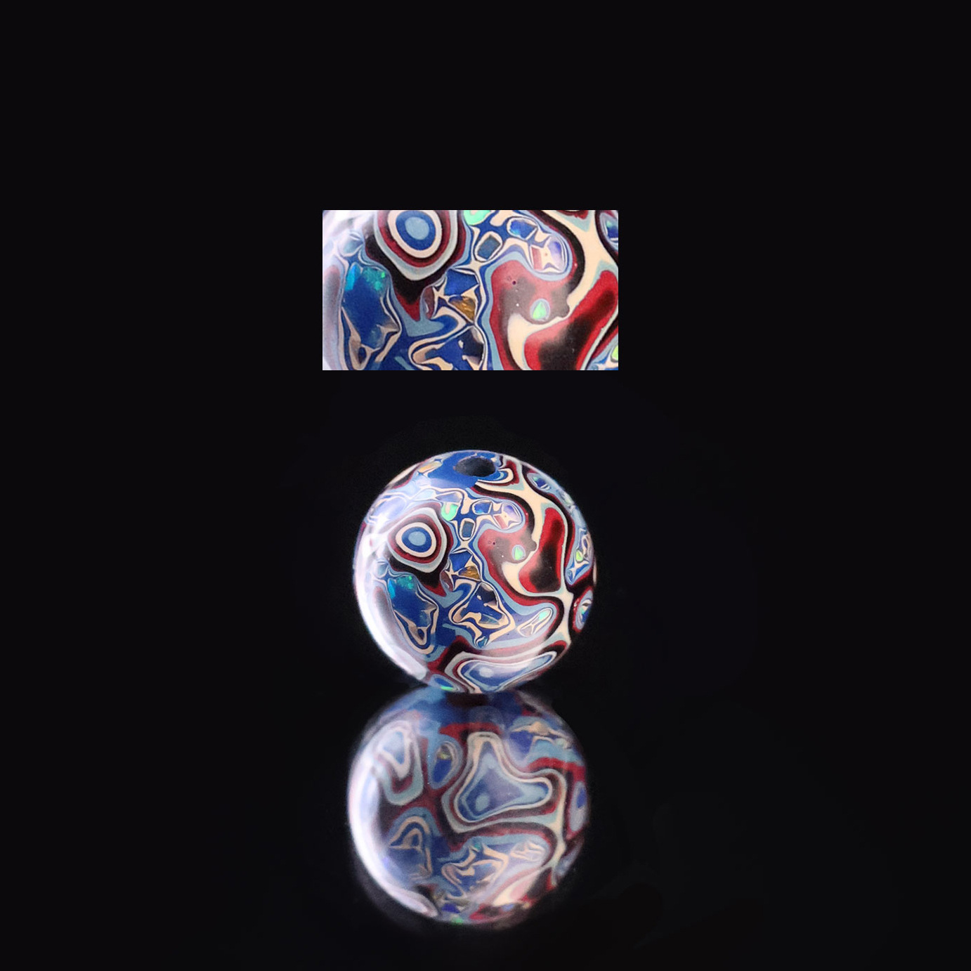 10mm 오팔 블루 레드 화이트