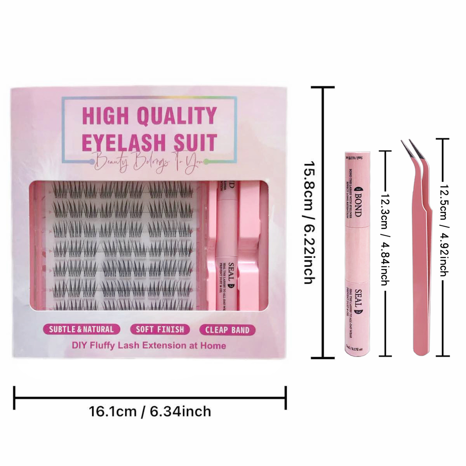 Conjuntos de pestañas falsas transfronterizas de gran capacidad sin terrier, pestañas falsas de grupo de mujeres con todo tipo de maquillaje para la foto.