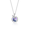 Apple, protective amulet, universal necklace, crystal, silver 925 sample, European style