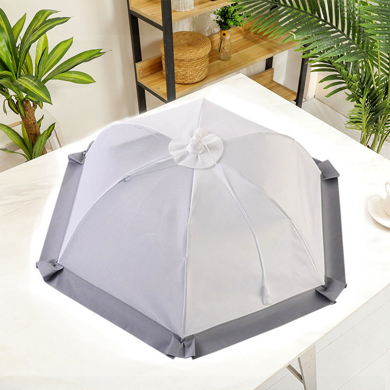 Mesh foldable food cover household living room dining room food protector portable breathable large capacity thick lid vegetable cover meal cover
