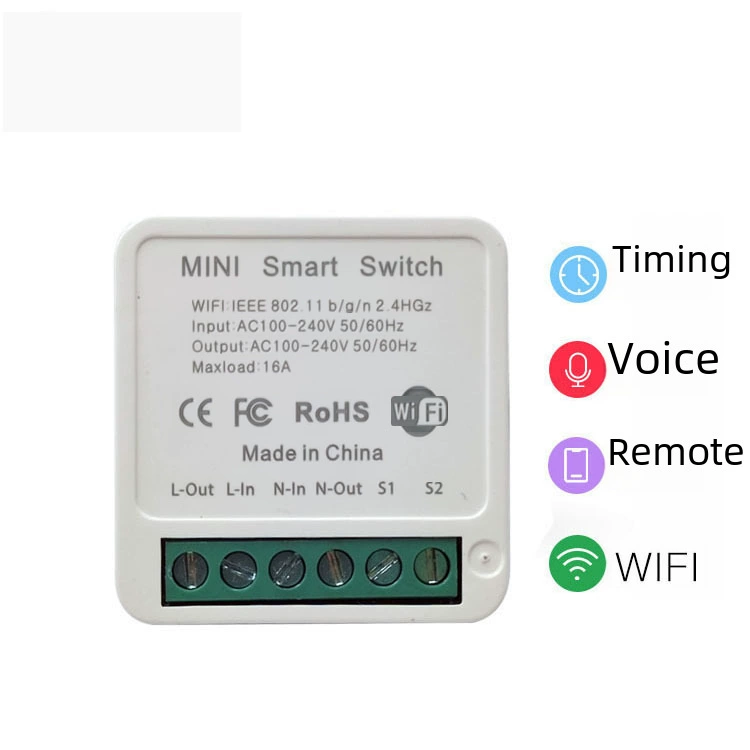 Граффити WiFi умная мини-переключатель с таймером, сломанная проводка, ALEXA, мобильный таймированный переключатель 16A двойной скрытый тип