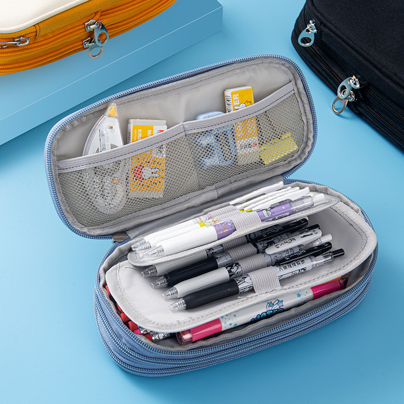 Estilo japonés y coreano expandible caja de lápiz de dos capas multifuncional macaron caja de lápiz creativo de gran capacidad a juego de colores caja de lápiz