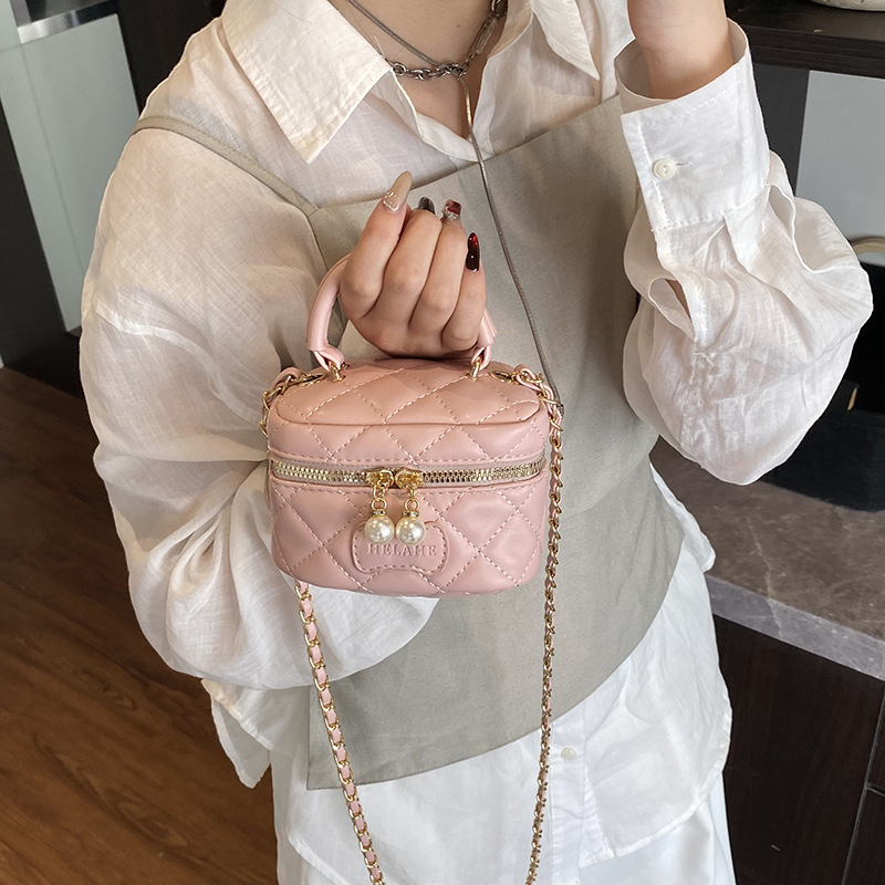 Bolsa de hombro de estilo diamante bordado de color sólido para niños y niñas bolsas de caja mini para niños bolsas de cadena de comercio exterior transfronterizo