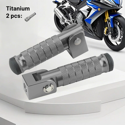 footrests with M8 screws, 8-piece set, Motosiklet ləvazimatları və aksesuarları - titanium-color-with-screw-kit