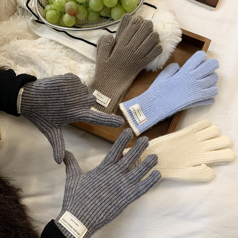 Guantes calientes de invierno para ciclismo engrosado 2025 nuevo guantes de lana roja larga al por mayor