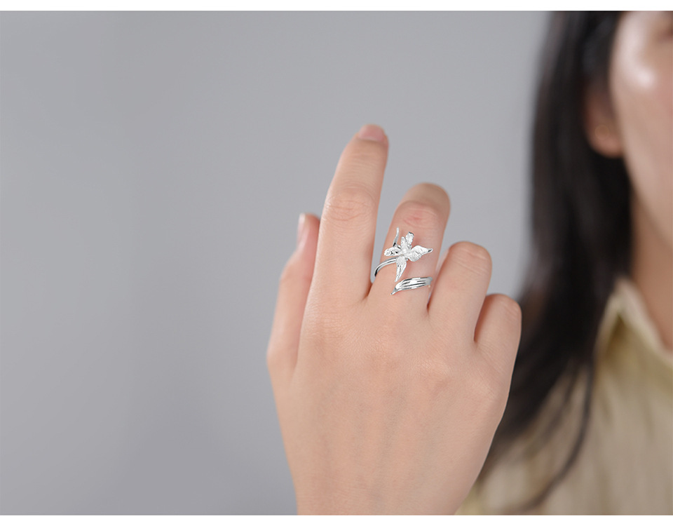 3g Weight 0.03µm-0.05µm Gold Plating Thickness Electroplated Gold Plating Process 1 Piece 925 Sterling Silver Bag Flower Long-Lasting Plated 18K Gold Plated Silver Plated Adjustable Ring Open Ring Rings