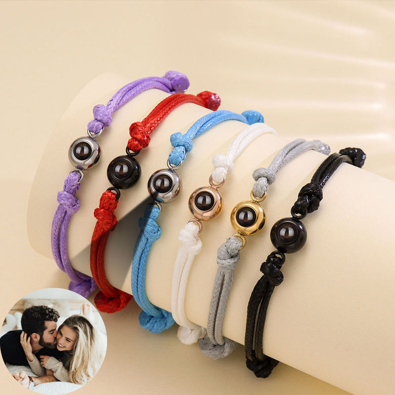 Cross-Border Best-Selling Round Projection Couple Bracelets with Support for 100 Languages, Customizable with Color Photos and Names Cross-Border Best-Selling Round Projection Couple Bracelets with Support for 100 Languages, Customizable with Color Photos and Names