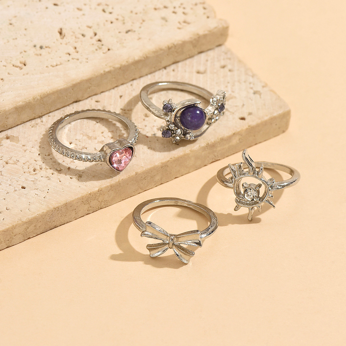 Set di anelli sole e luna viola gioielli firmati donna_voghion.com