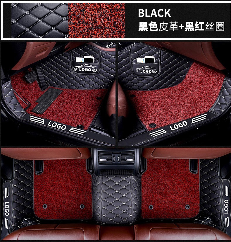 Custom-fit car floor mats, full coverage set of carpet mats, complete car interior accessories, large anti-dirt mats