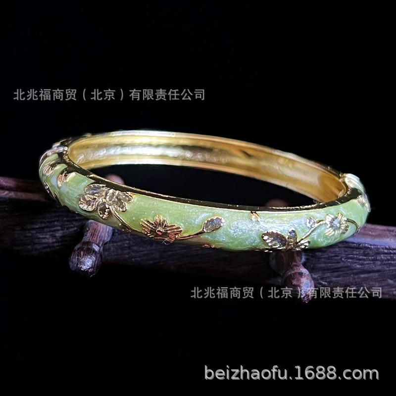 Браслет Cloisonné Flower (сплав), эмаль, этнический стиль, диаметр 6 см