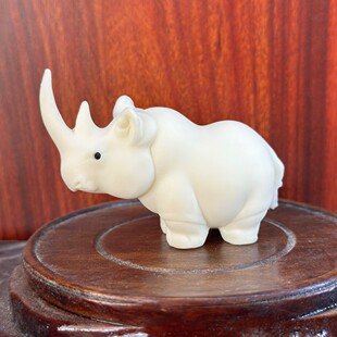 Ivory fruit carving rhinoceros 7.5*4*3.5cm ornaments home office car decorations crafts wholesale