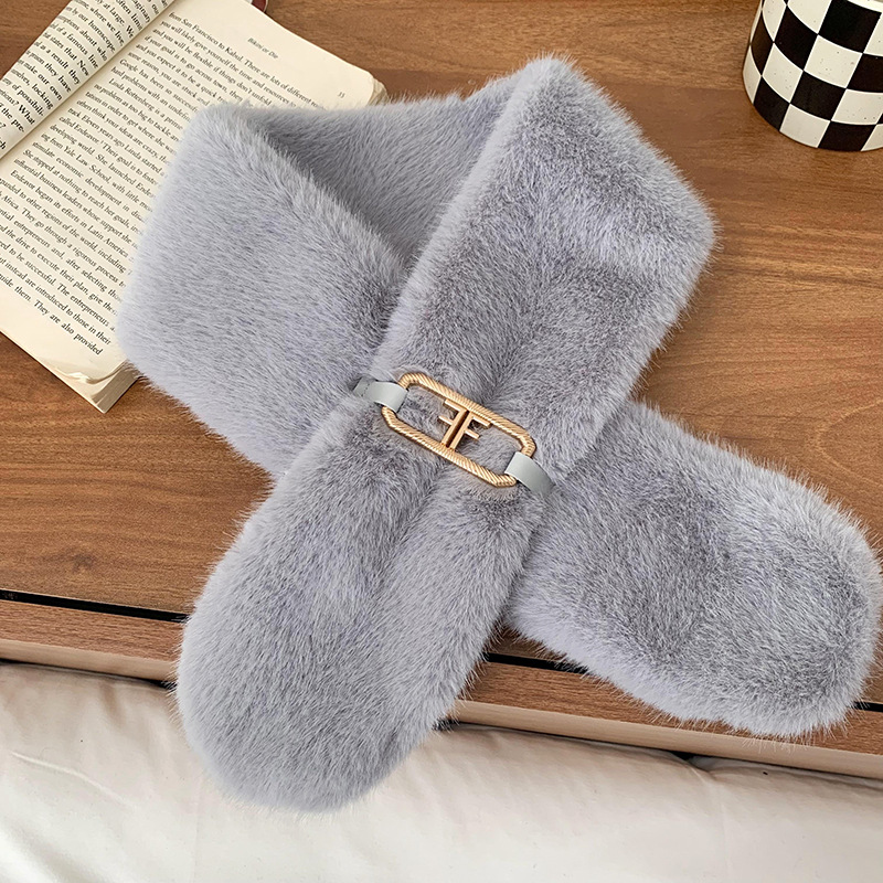 Otoño y invierno bufandas mujeres 2025 nuevo estilo coreano caliente engrosado versátil imitación de lana de seda lindo buñuelo al por mayor