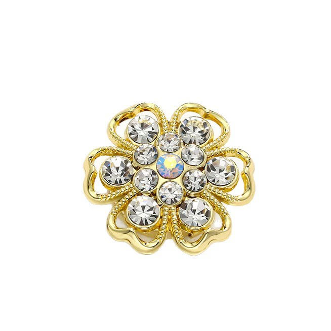 Украшение для рубашки (button cover), стразы и жемчуг, акцент 14k, клипса, 9 дизайнов