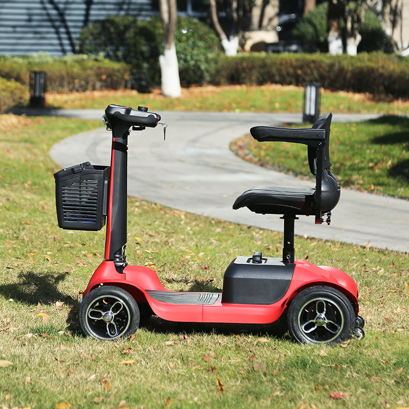 Elderly Mobility Scooter, Four-Wheeled Electric Vehicle for Disabled and Elderly, Small Household Electric Scooter, Low-Speed Folding Electric Vehicle