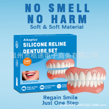 Nuevos dientes superiores e inferiores + goma de diente + caja de colores