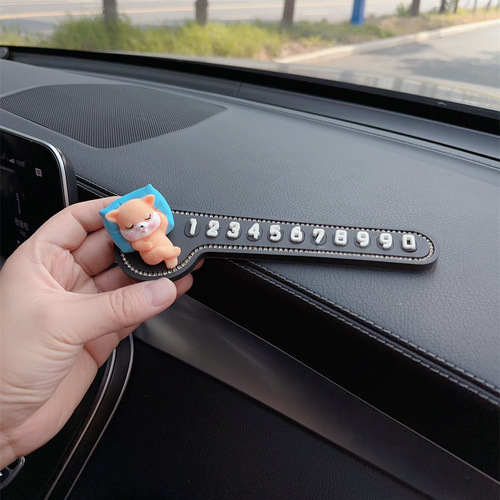 Car Temporary Parking Move Phone Free Sticky Number Plate Hidden Car Creative Move In-car Parking Supplies Ornaments