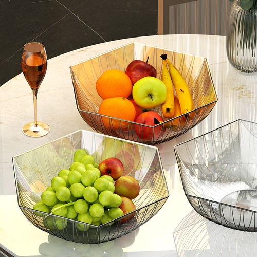New Light Luxury Fruit Plate Home Living Room Coffee Table Decor Candy Plate Snack Plate Fruit Plate High-End Sense