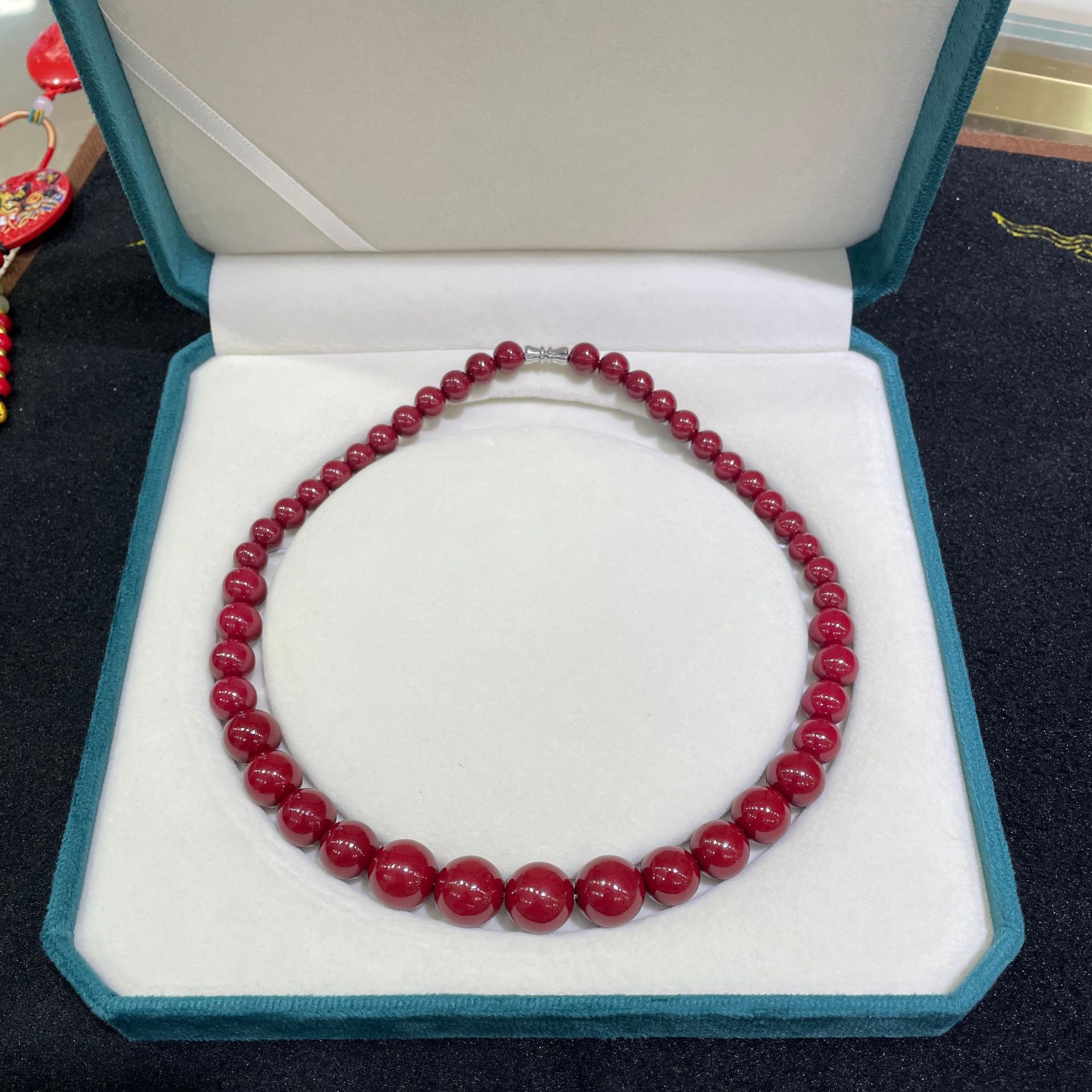 진사 볼 비즈 서클 목걸이