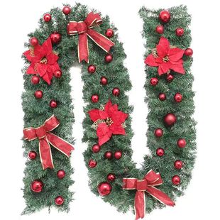 New 2.7m Christmas Rattan Gift Pendant Decoration Large Christmas Tree Green Scene Amazon Cross-Border