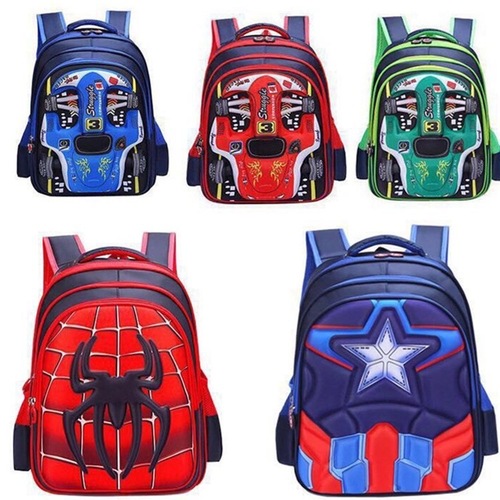 Cartoon Elementary School Student Backpack for Boys and Girls, Ages 1-6, 3D Rigid Shell Dual Shoulder Bag