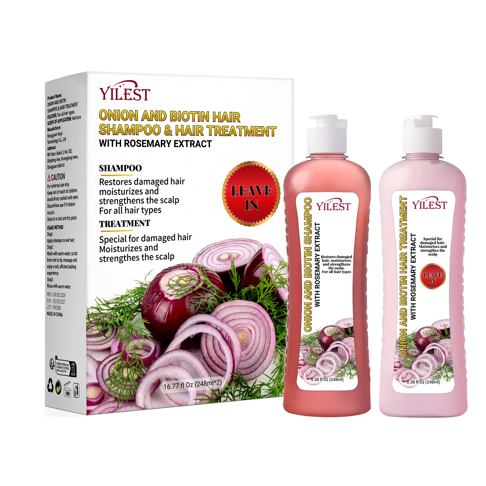 Transfronterizo no estándar cebolla biotina nutrimiento raíz cabello cuero cabelludo brillante cabello romero set champú image 9