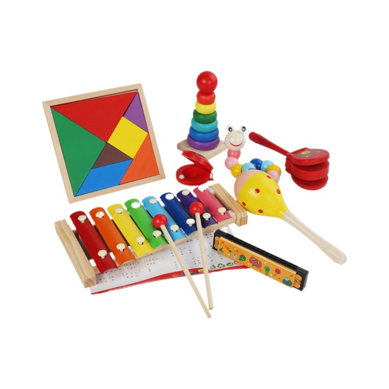 Rompecabezas tridimensional de tangram de madera transfronterizo, desarrollo intelectual de niños pequeños, educación temprana, combinación divertida, juguetes de material didáctico