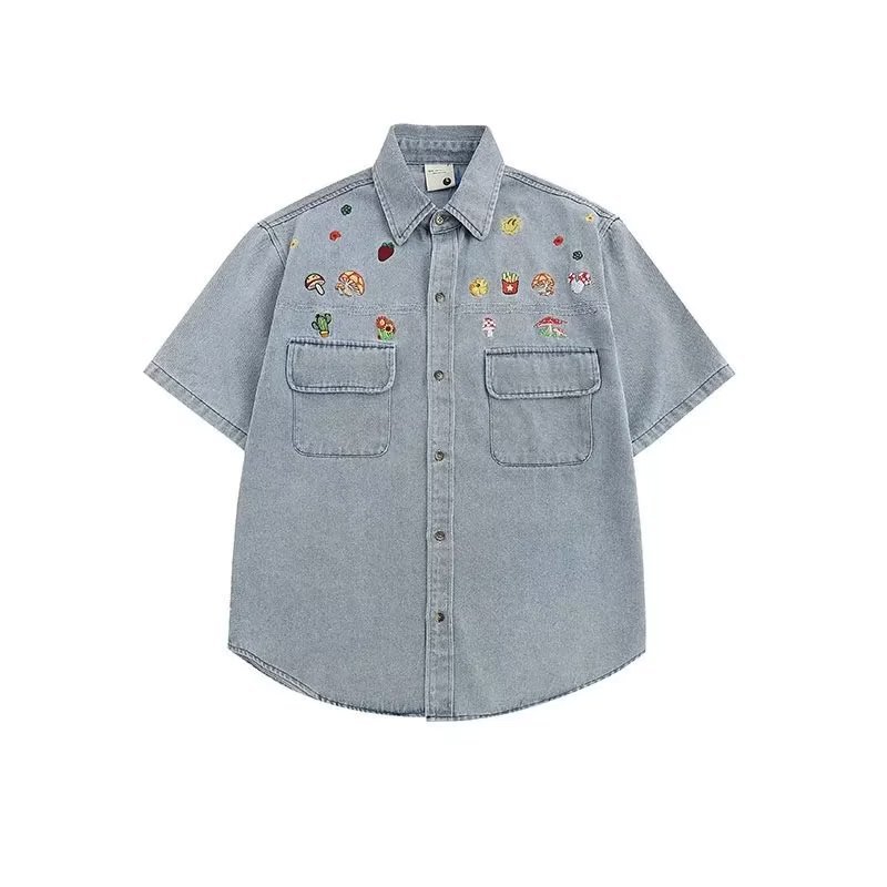Denim Work Shirt for Men, 2026 Summer New Short-Sleeve Shirt, Stylish Jacket, Casual Loose-Fit Outerwear
