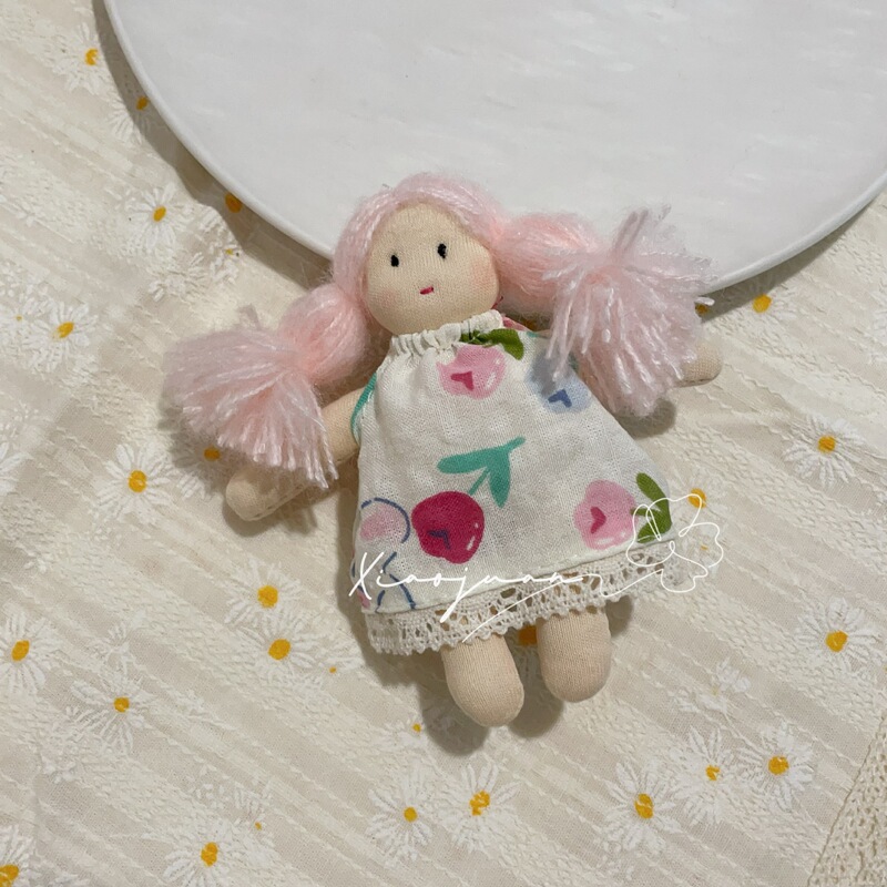 かわいい長い髪の三つ編みの女の子のヘアピン韓国の甘い花柄スカート人形子供の前髪ヘアピン女の子のヘアアクセサリー|undefined
